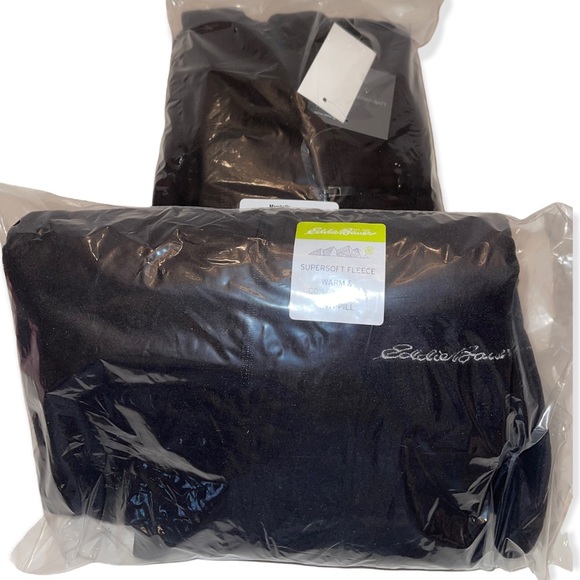 EDDIE BAUER Venture Sweatshirt Black Quarter Zip Fleece Pullover Jacket NWT - Picture 4 of 5